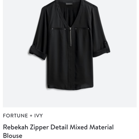 fortune + ivy Tops - Black Fortune and Ivy blouse